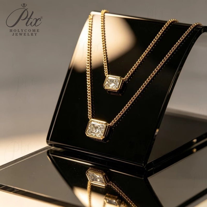 Double Layer Name Necklace - Two Strands, One Pendant Set