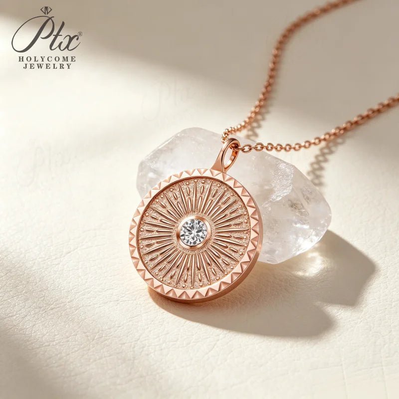 Round Disc Name Necklace - Hand Stamped 925 Silver Pendant - Image 2